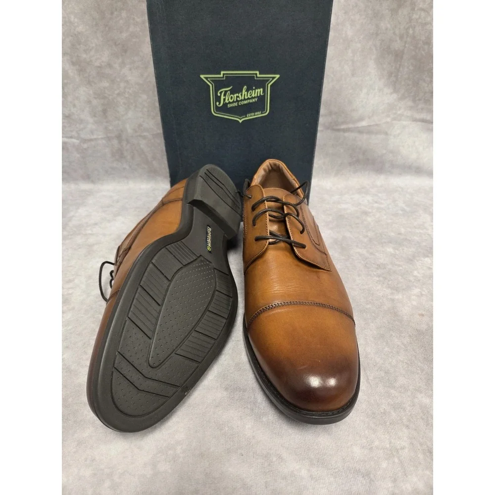 Florsheim M-15D Brn Comfortech Dress Shoes Finance Cap Ox NIB